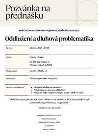 POZVNKA NA PEDNKU - ODDLUEN A DLUHOV PROBLEMATIKA