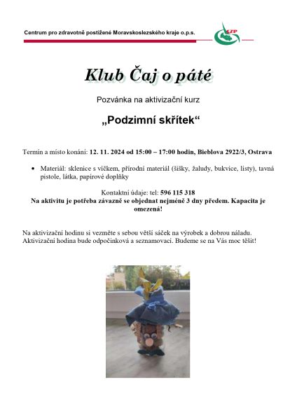 Klub Čaje o&nbsp;páté – podzimní skřítek