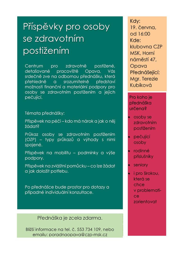 Příspěvky pro osoby se zdravotním postižením