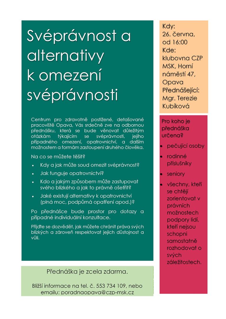Svéprávnost a alternativy k omezení svéprávnosti