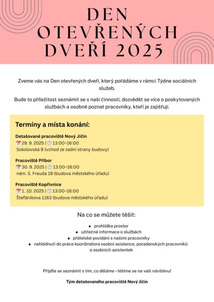 Den otevřených dveří na detašovaném pracovišti v&nbsp;Novém Jičíně