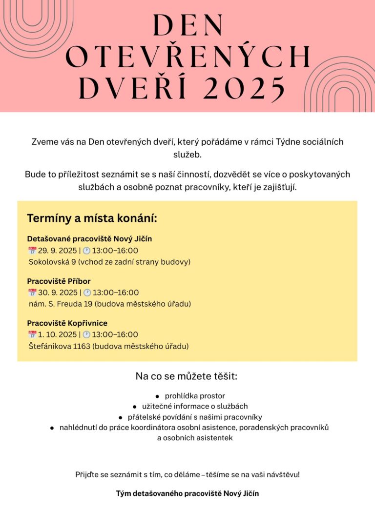 Den otevřených dveří na detašovaném pracovišti v Novém Jičíně