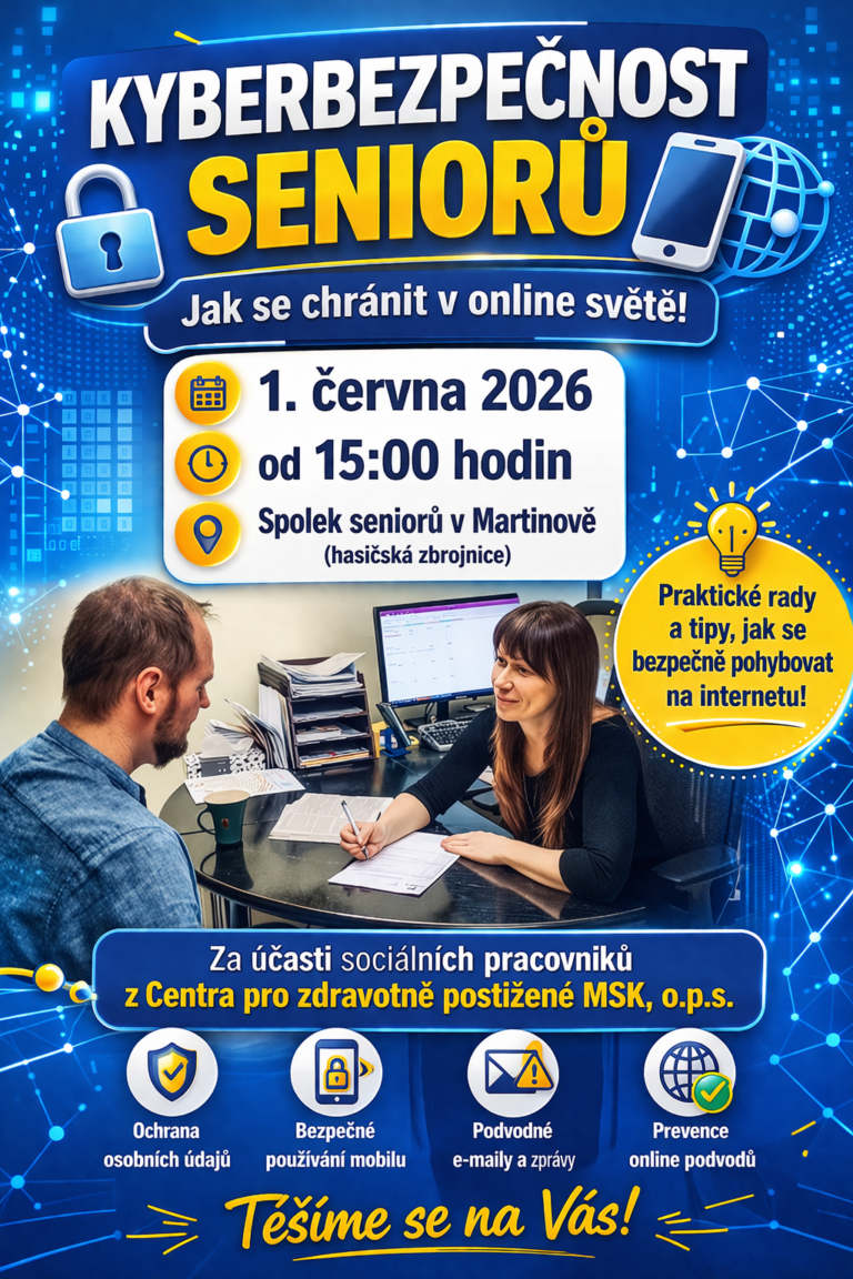 Jak se bezpečně pohybovat v&nbsp;online světě? Přijďte na besedu o&nbsp;kyberbezpečnosti seniorů