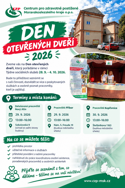 Pozvánka: Den otevřených dveří na pracovišti v Novém Jičíně