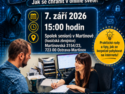 Pozvánka na přednášku v&nbsp;Ostravě: Kyberbezpečnost seniorů