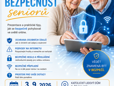 Pozvánka na přednášku ve Frýdku-Místku: Kyberbezpečnost seniorů