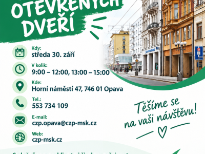 Pozvánka: Den otevřených dveří na opavském pracovišti